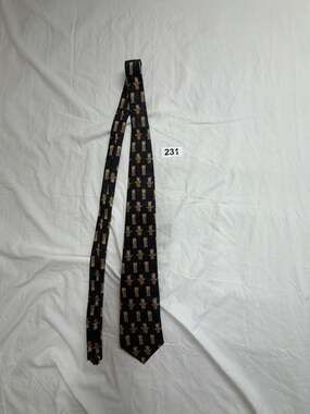 Robert Talbott Best of Class Nordstrom Silk Necktie Black Gold Abstract Art